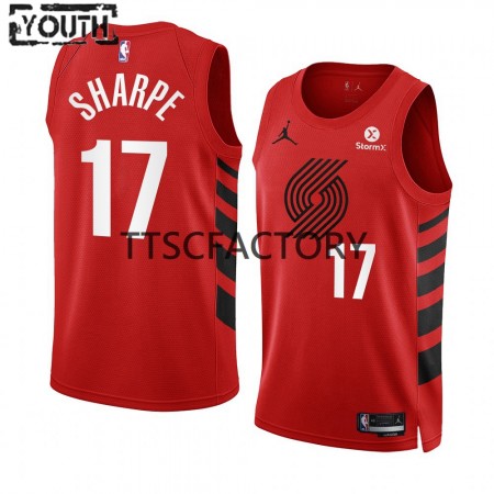 Portland Trail Blazers Shaedon Sharpe 17 Nike 2022-23 Statement Edition Punainen Lasten Pelipaidat Swingman